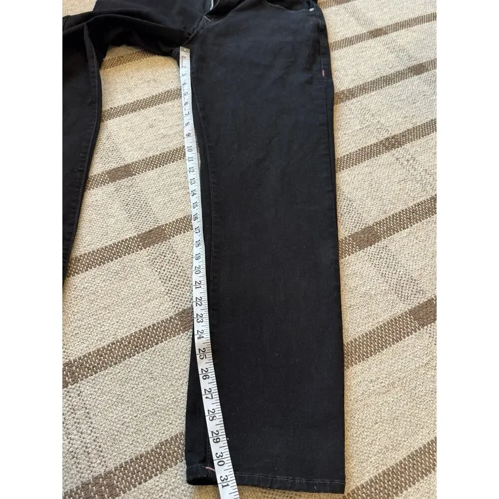 True Religion Geno Relaxed Slim Jeans Black Pink Stitch 34 X 31 Mens